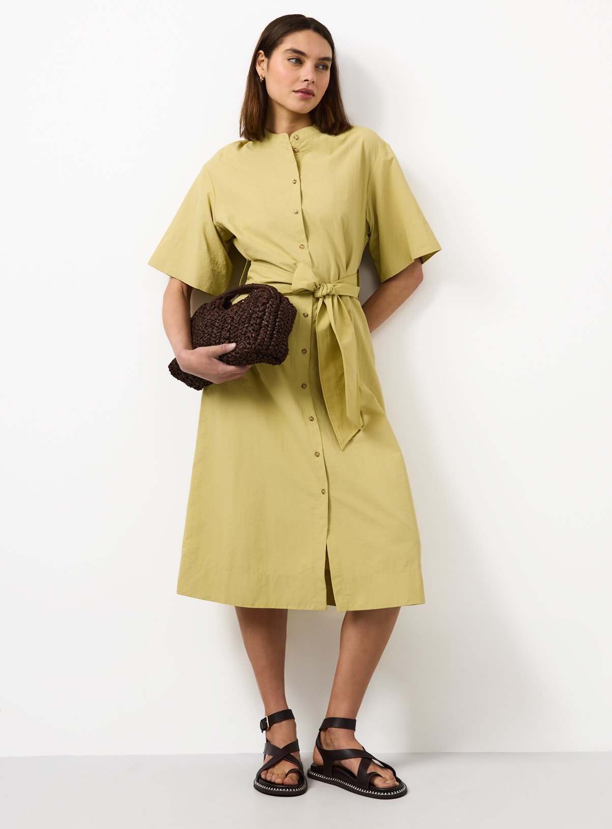 Light Green Kimono Shirt Belted Dress 6 - Image 2 thumbnail